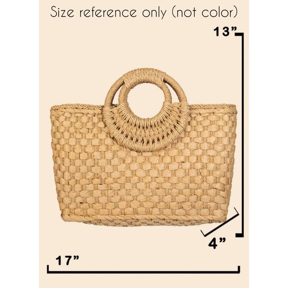 Basket Weave Rectangle Tote Bag - Picture 2 of 3